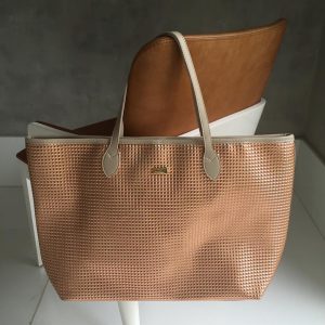 Bolsa pirâmide rose/marfim