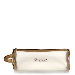 Necessaire redonda cristal com silk