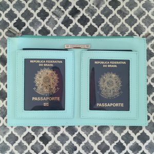 Porta passaporte duplo/voucher