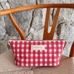 Necessaire xadrez vermelha